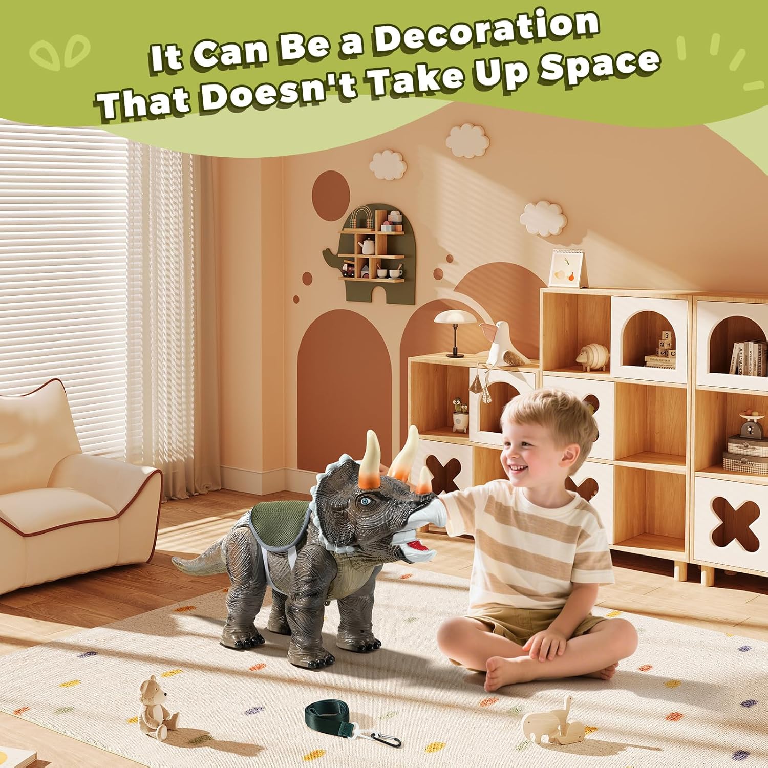 Thumbnail 5 de Twinkoo Triceratops Ride-On Push Car for Kids with Sound & Light Effects