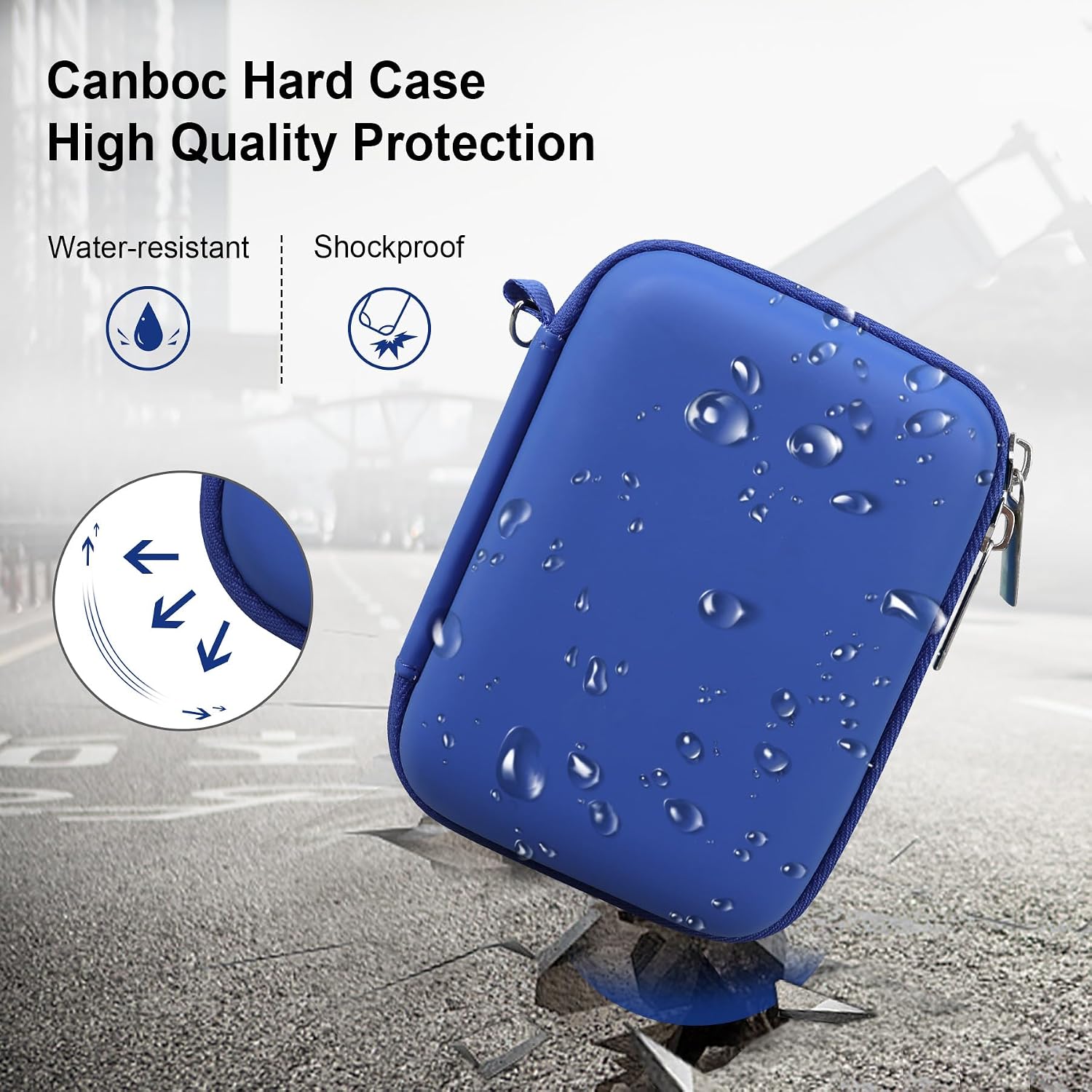 Thumbnail 3 de Canboc Carrying Case (Case Only) for Canon IXUS 185/285 and Sony DSC-W830/W800 digital cameras — blue mesh pocket