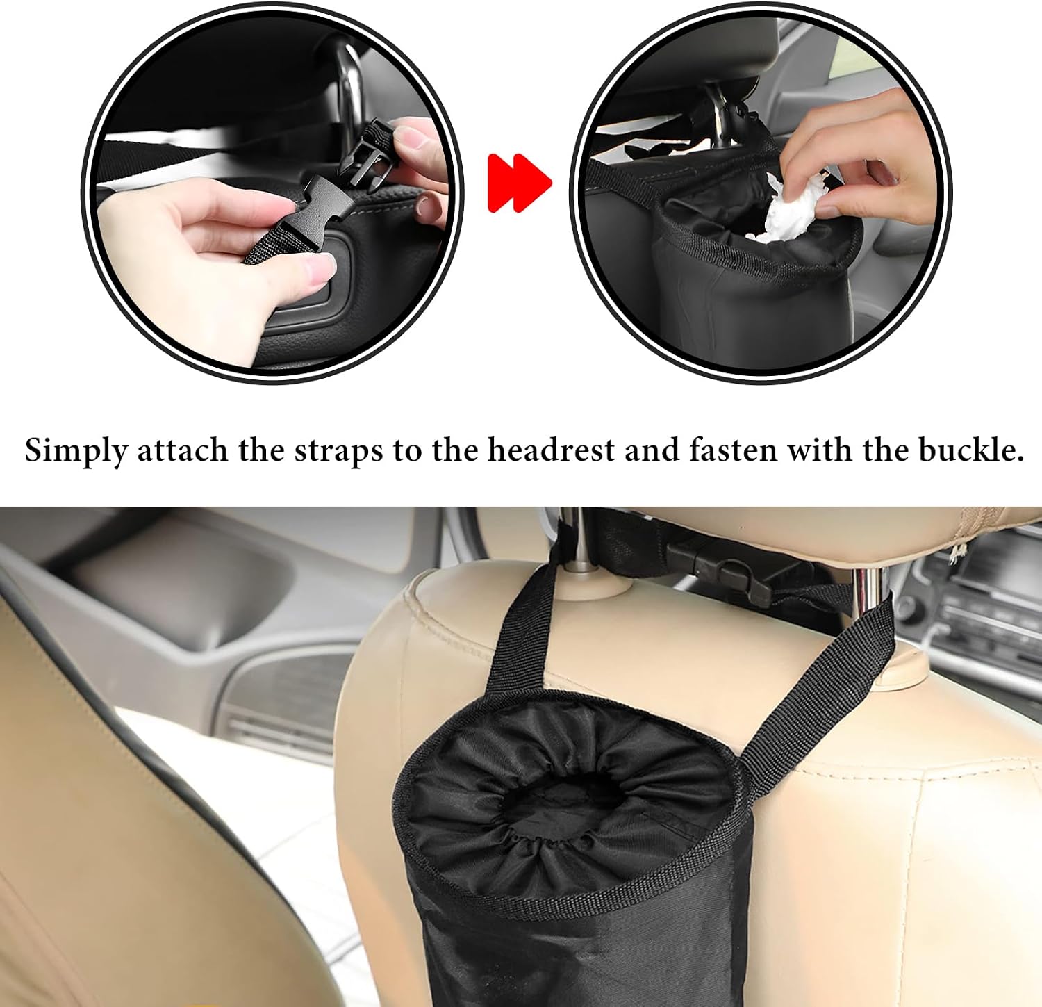 Detalle de LSKASELUE Car Trash Bag, Oxford cloth