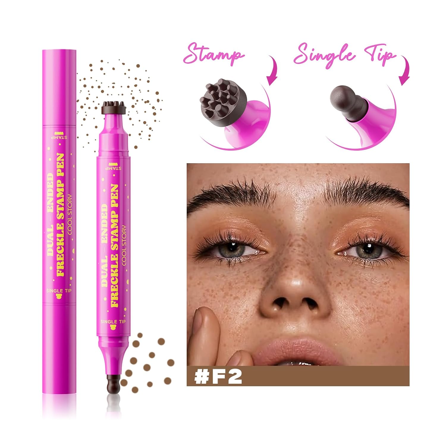 Detalle 2 de Beauty Glazed 02 Mousy Brown Dual-Ended Freckle Stamp Pen with Precision Tip