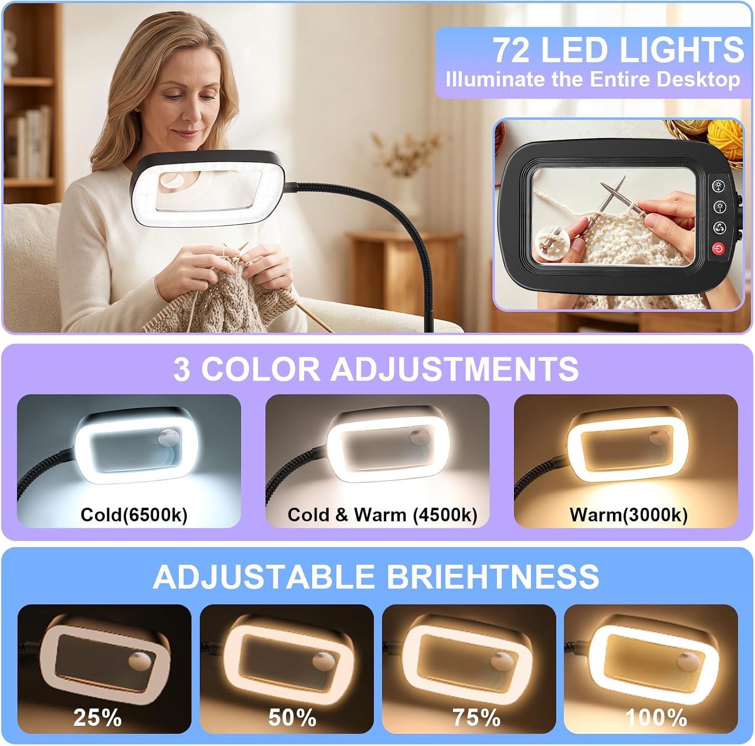 Detalle 2 de Floor Magnifying Lamp with 6-Inch Viewing Window