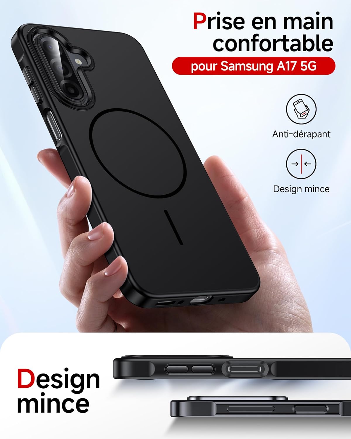 Thumbnail 2 de LeYi Coque Magnétique pour Samsung Galaxy A17 / A26 5G – 2 Verre Trempé, MagSafe, Noir