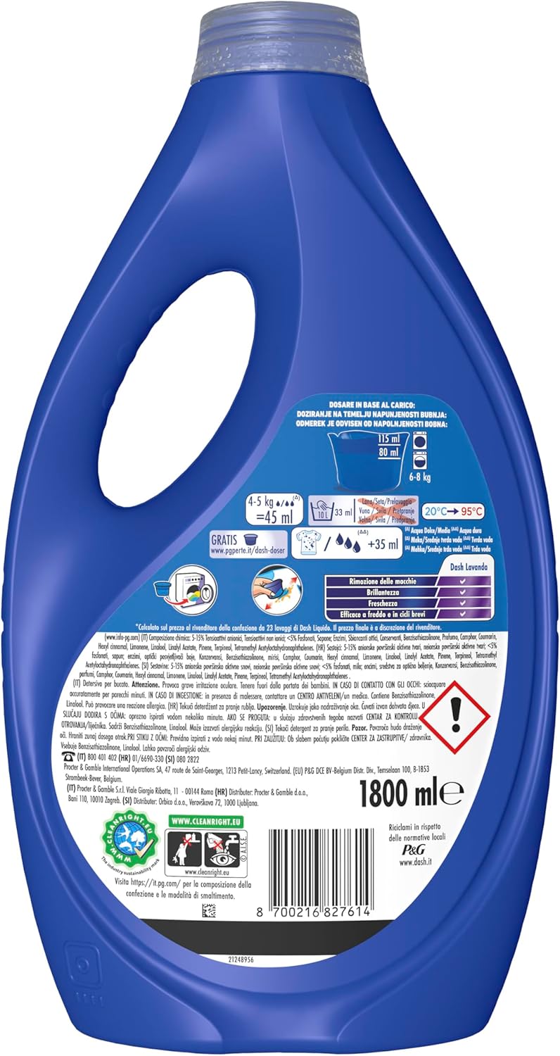 Detalle de Dash detersivo liquido per lavatrice alla lavanda, 160 lavaggi (4x40)