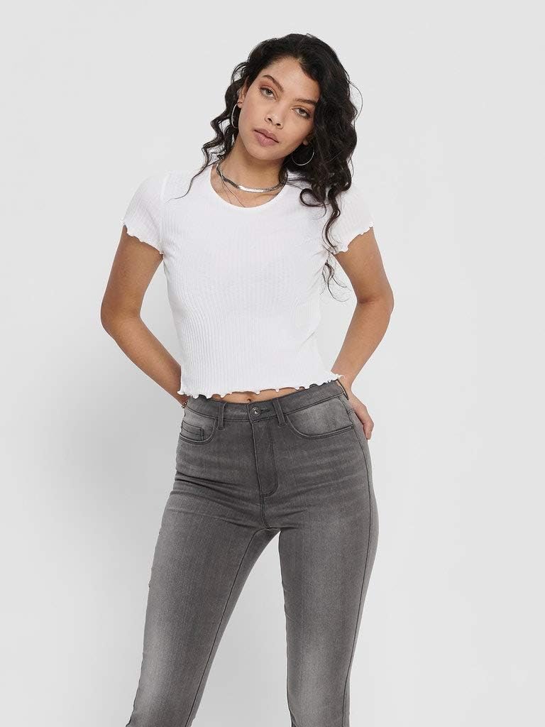 Thumbnail 2 de ONLY Female Top ONLEMMA Top – Slim-Fit Cropped-Shirt mit Rundhalsausschnitt
