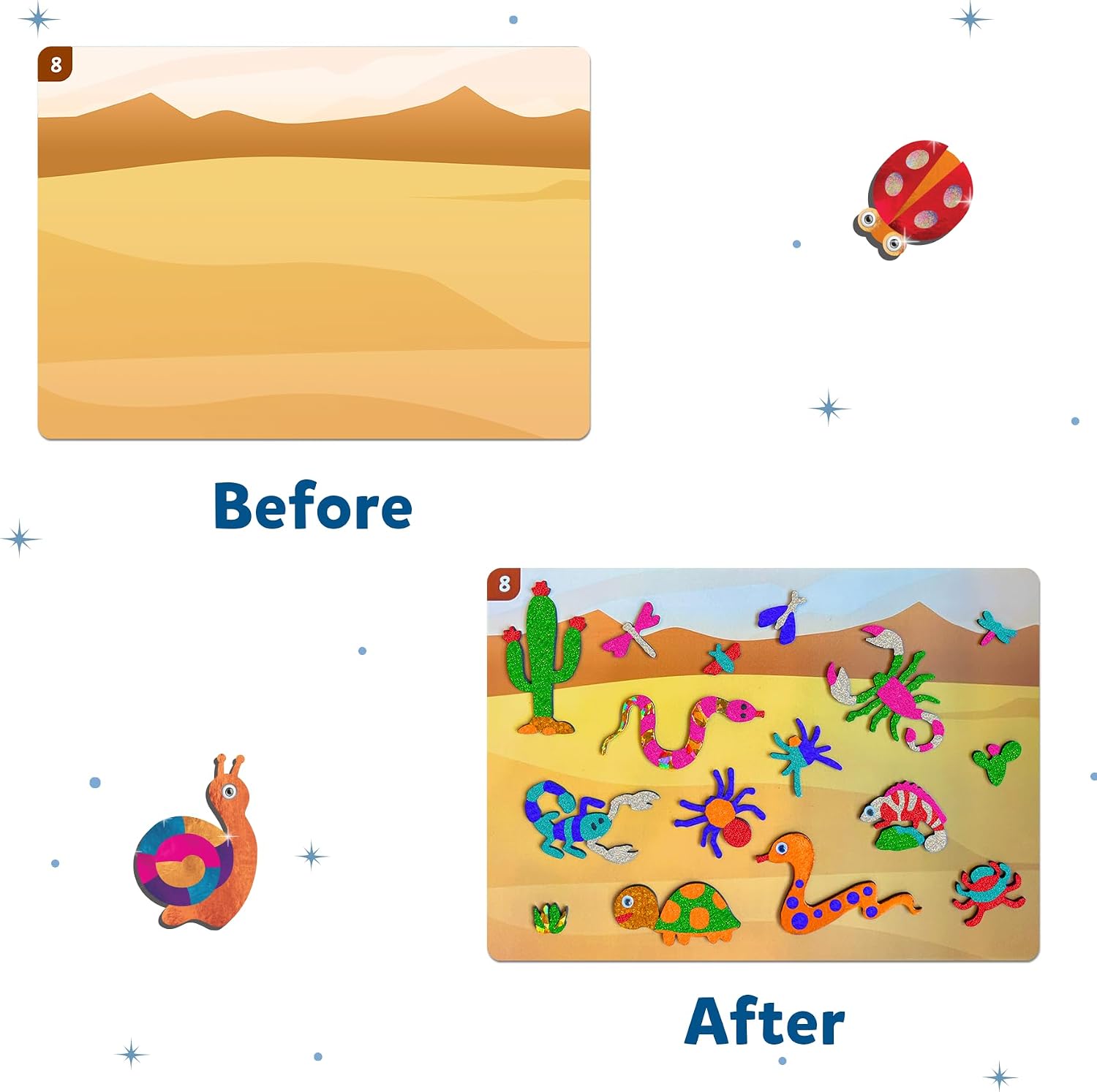 Thumbnail 5 de Skillmatics Foil Fun Bugs & Butterflies 100 sheets