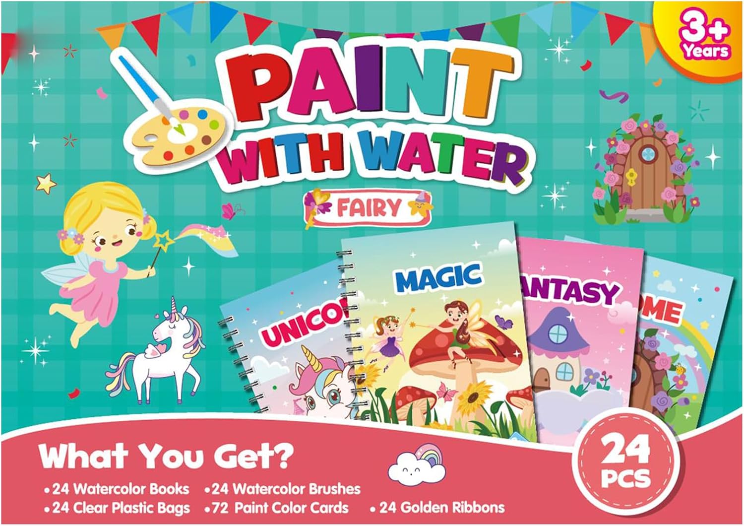 Detalle de Water Colouring Books: Mini Water Painting Books for Kids (24 Ocean) – Party Bags Fillers for Ages 4–9