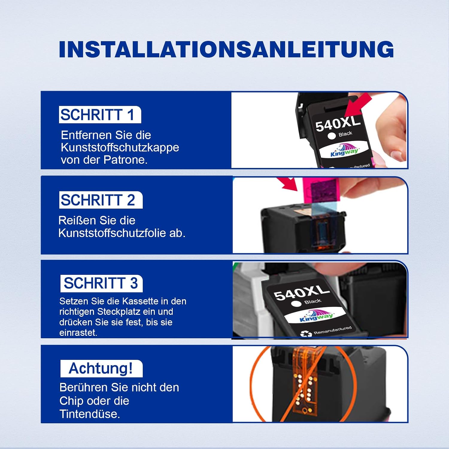 Thumbnail 4 de KINGWAY 540XL 541XL Cartouches d'encre compatibles (PG-540XL CL-541XL) pour Canon TS5150 et autres