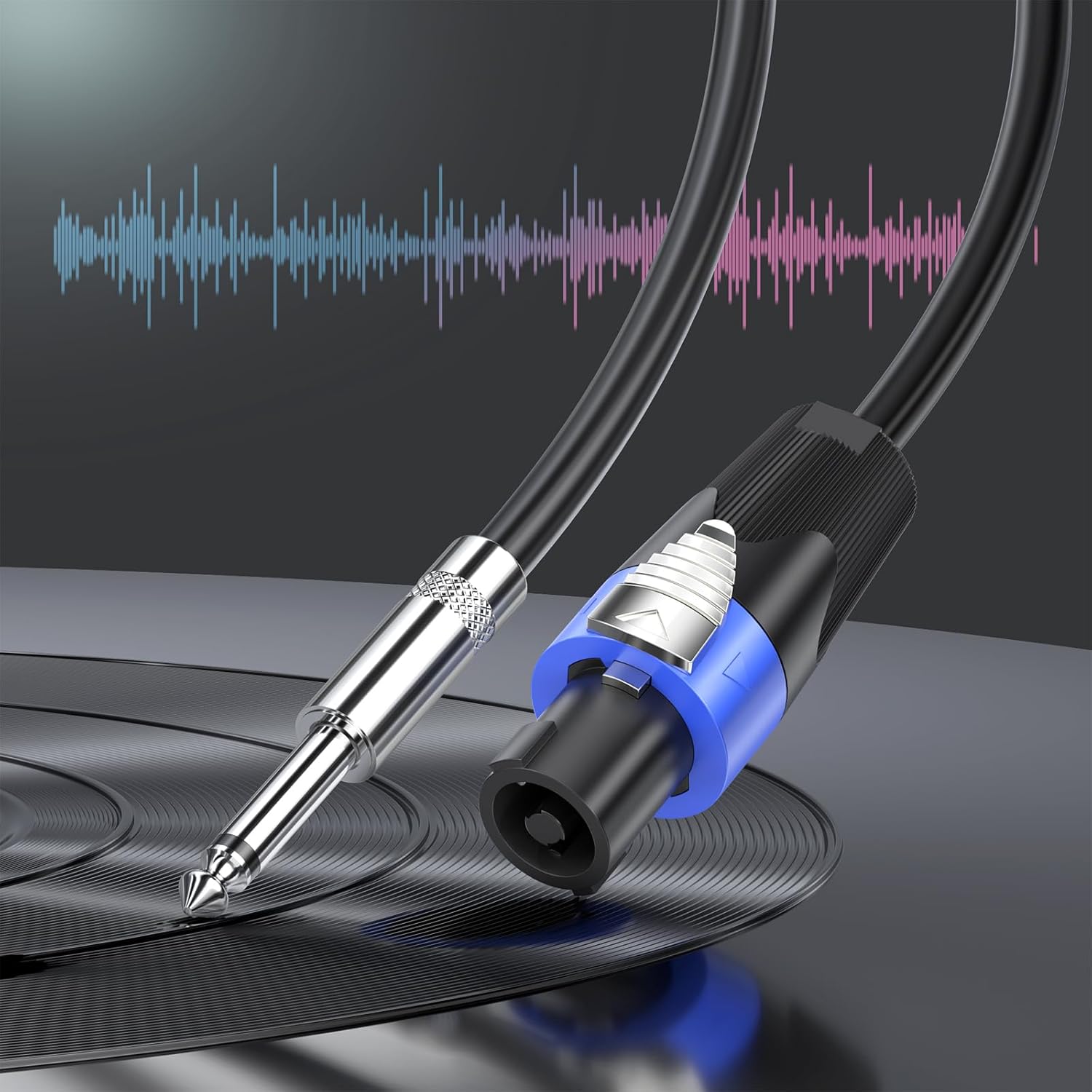 Thumbnail 5 de Jumwa 2pack 15M Speaker Cables with Twist Lock 15AWG 2 Wires Speakon to 1/4" TS