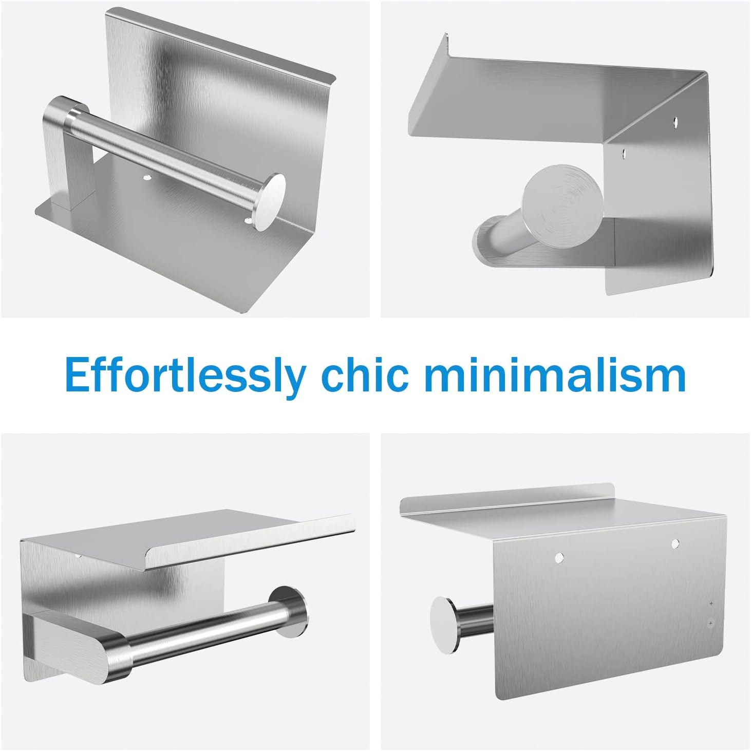 Detalle de Self Adhesive Toilet Paper Holder with Phone Shelf and Wall Mount