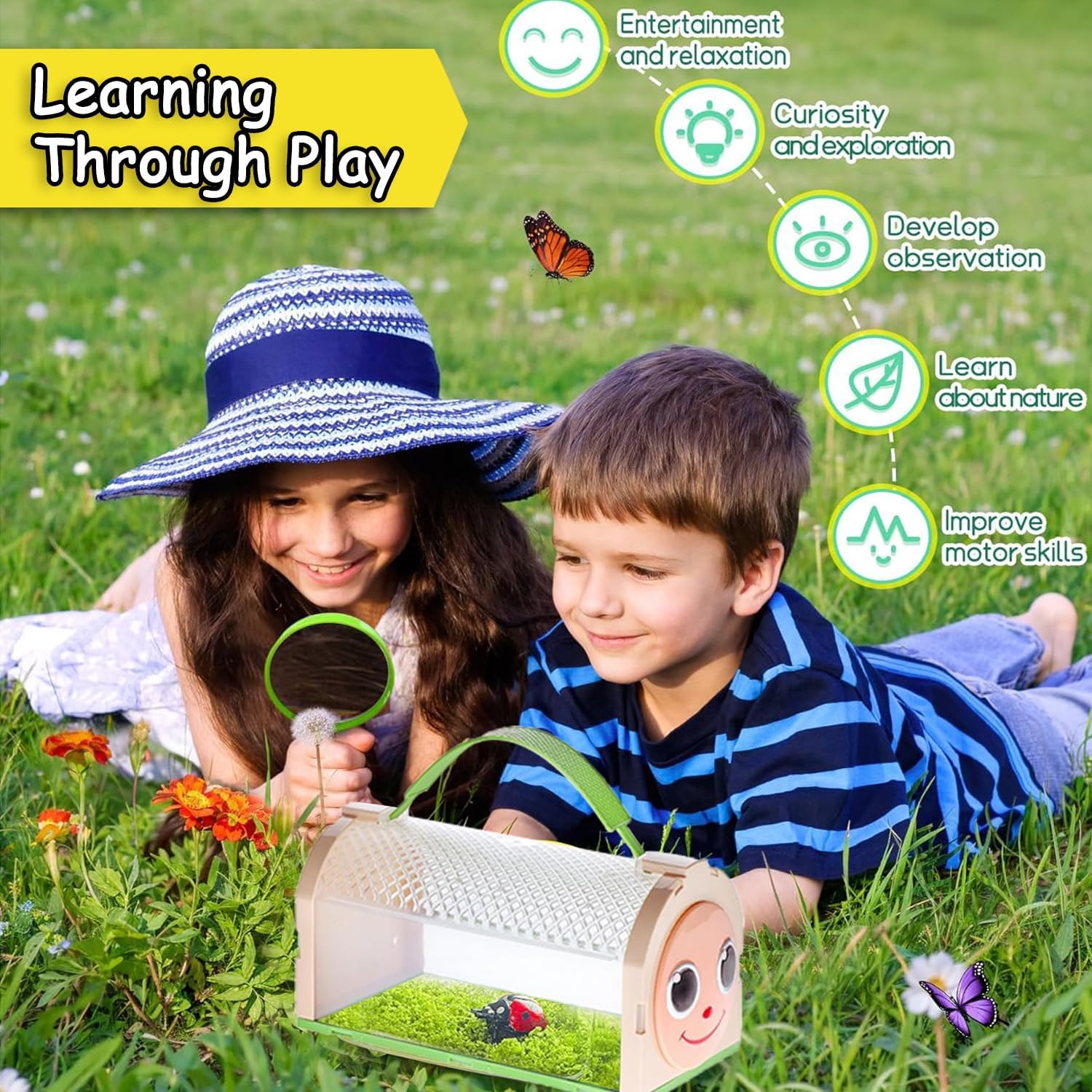 Thumbnail 3 de Bug Catcher Kit for Kids: Critter Habitat Box with Carrying Handle and Easy-Access Door