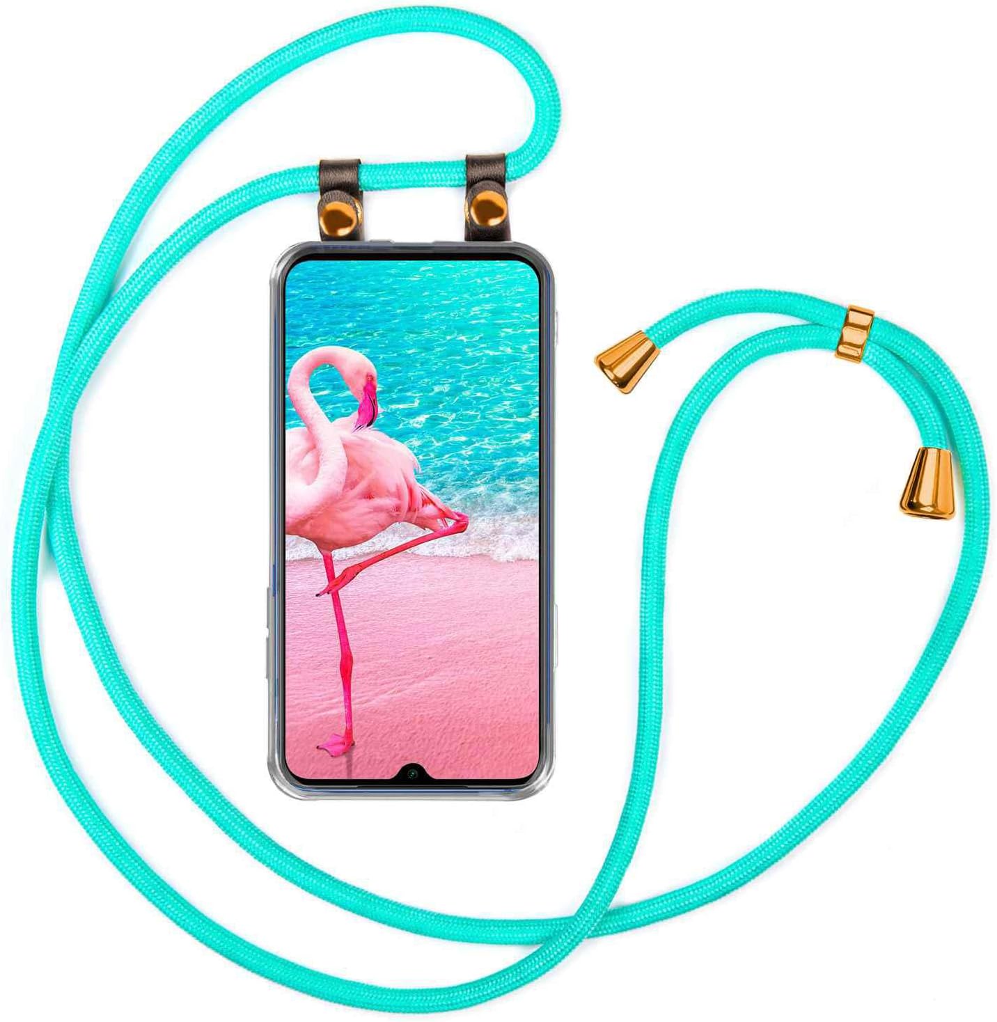 Detalle de Moex Chaîne de téléphone Portable pour Xiaomi Mi Note 10 / Note 10 Pro – Étui avec Sangle Réglable Turquoise