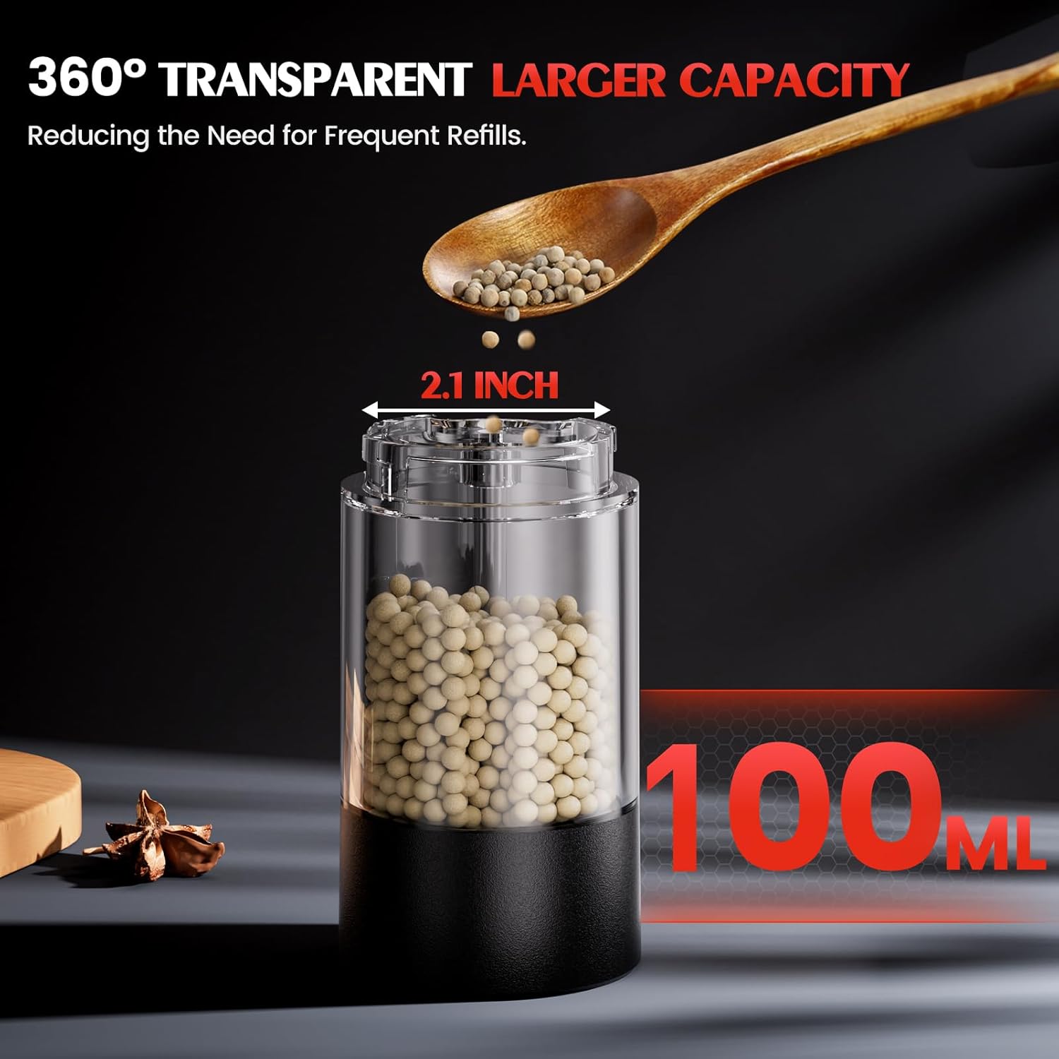 Thumbnail 4 de Electric Salt and Pepper Grinder Set 2-Pack ⚖