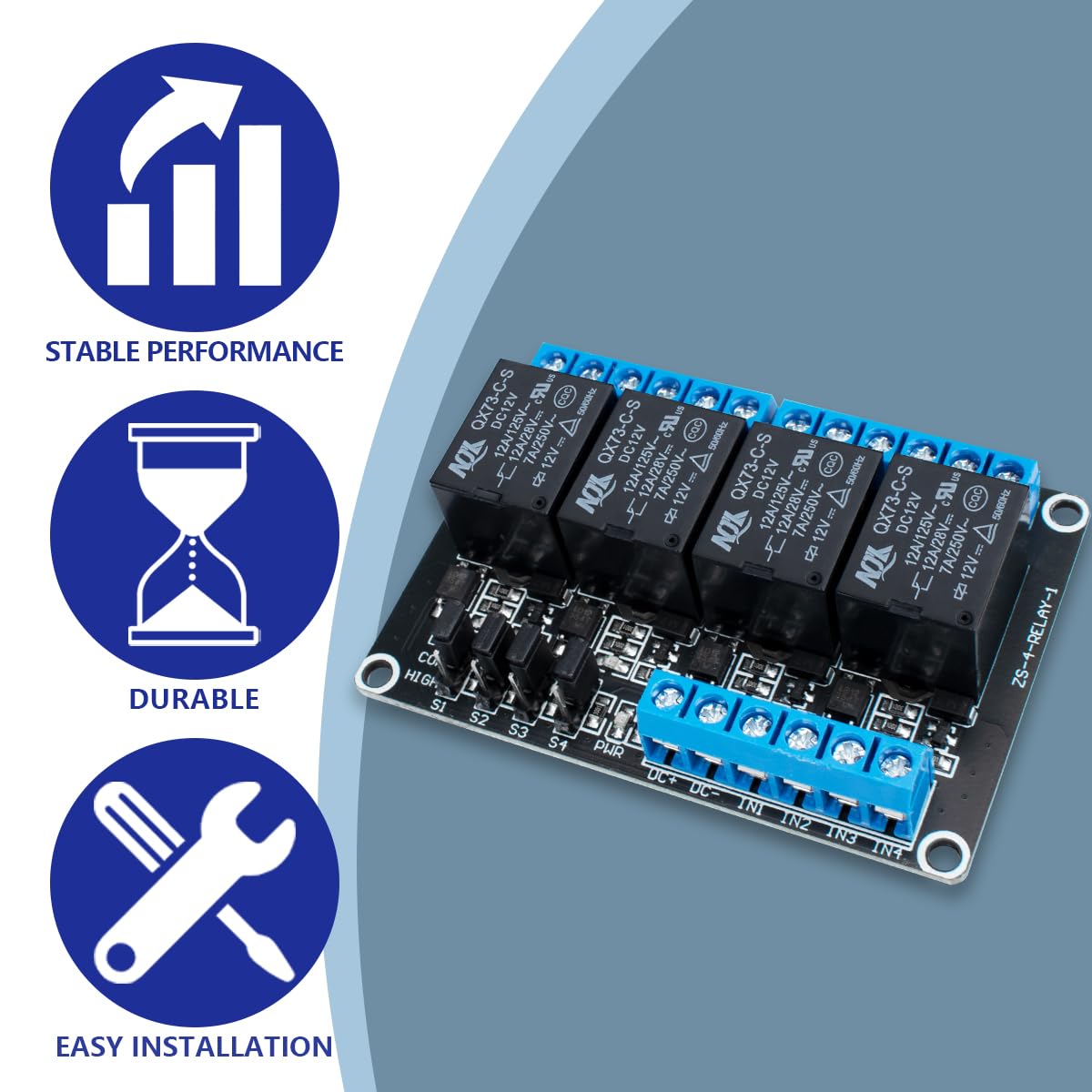Thumbnail 5 de Innfeeltech 4-Kanal Relaismodul 12 V 🔌