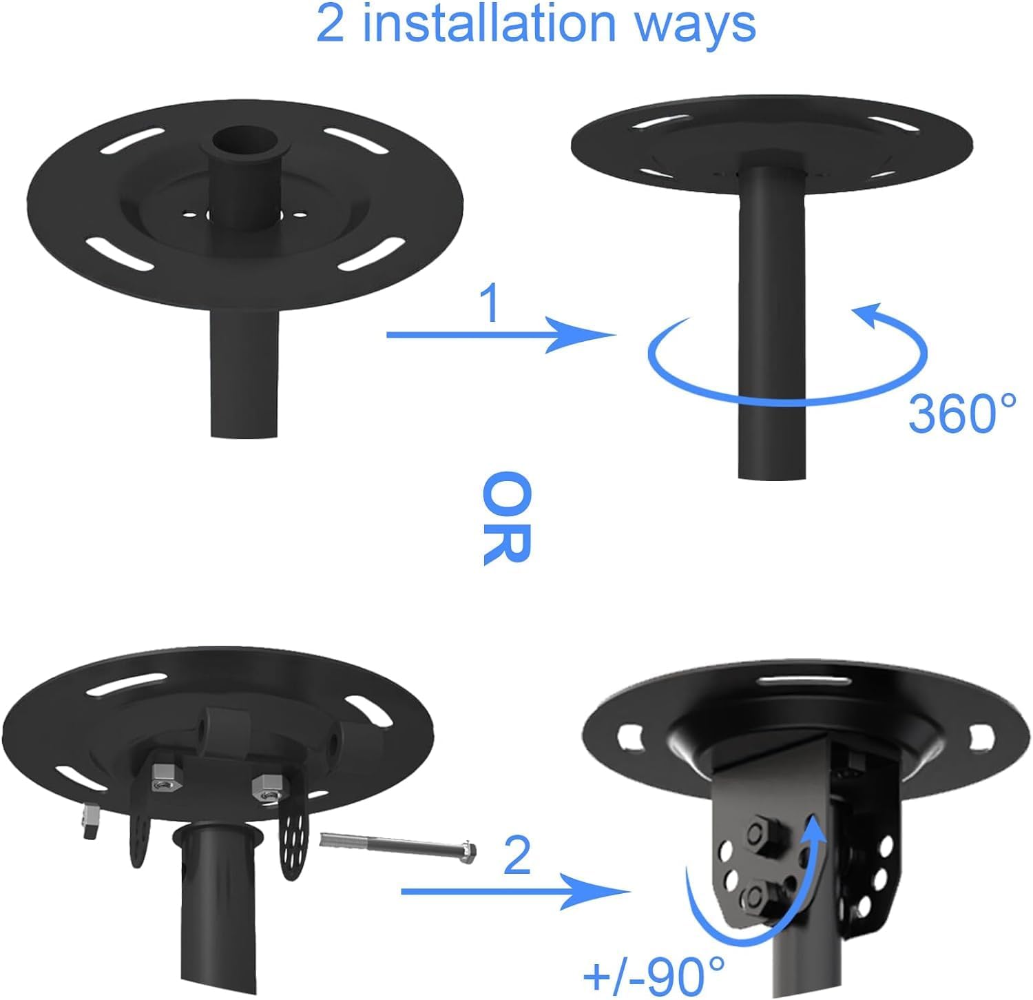 Detalle de Suptek MC3260 Supporto TV da soffitto regolabile 23–43" con VESA fino a 200x200 e carico 35 kg