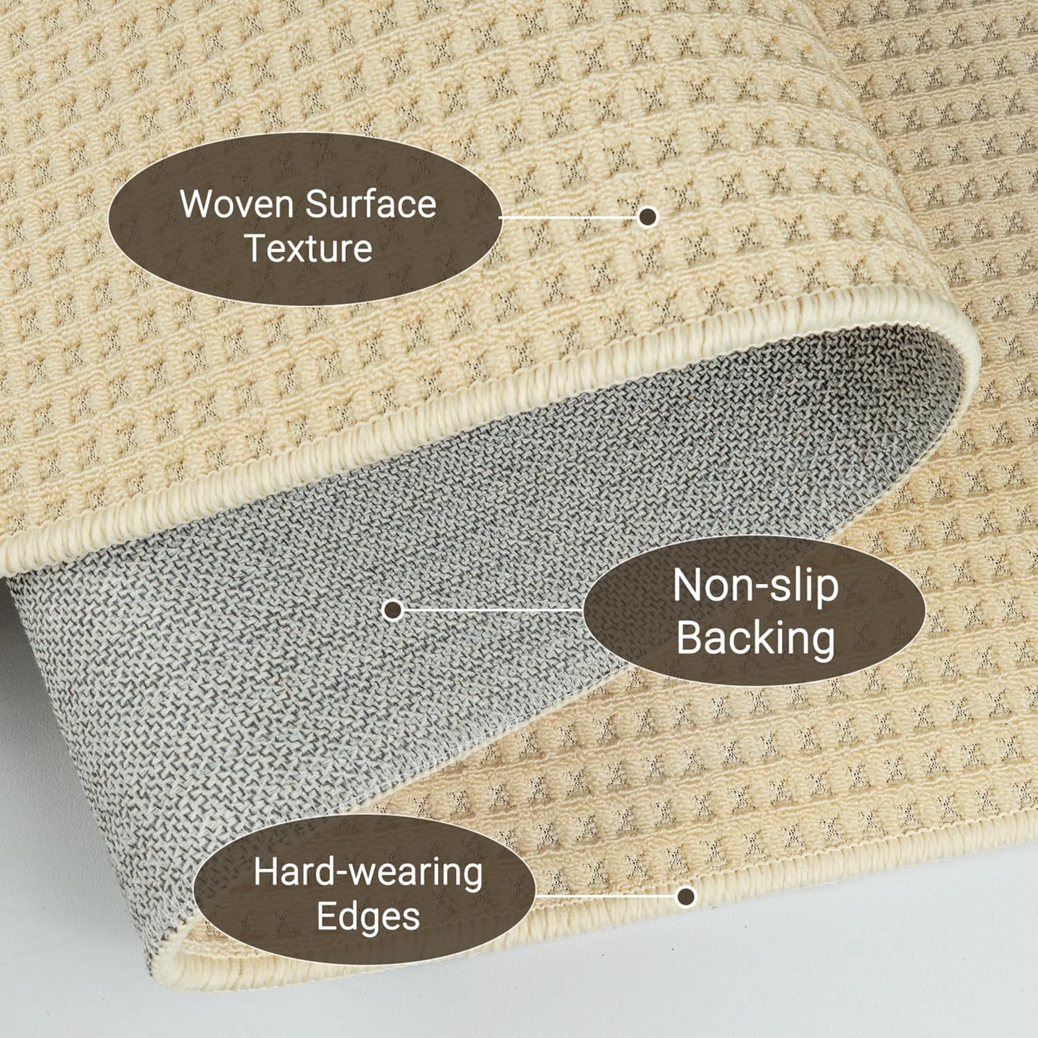 Detalle de Capslpad tapijtloper 60 x 180 cm, antislip en wasbaar met 3D-textuur