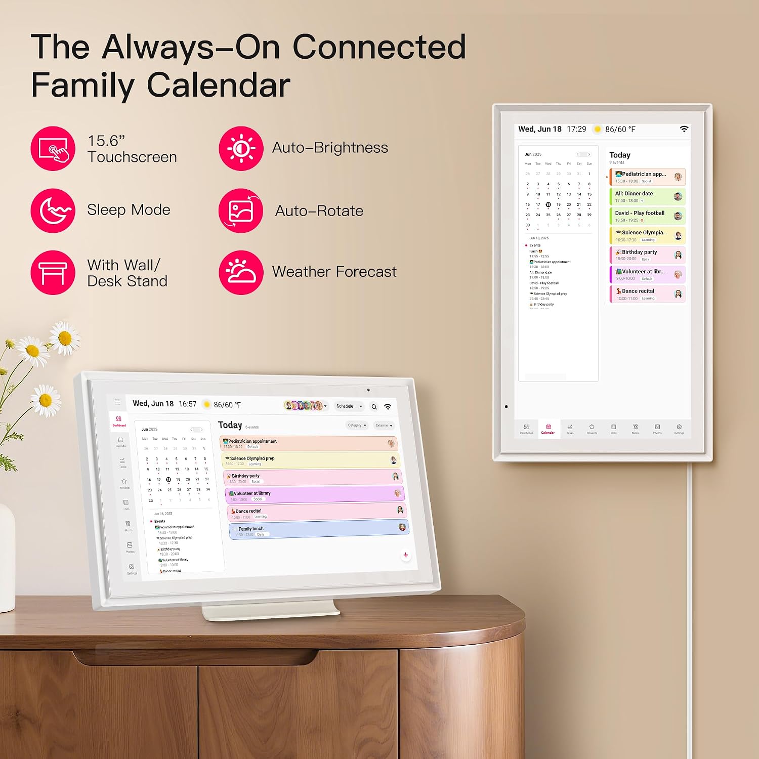 Thumbnail 6 de BIGASUO 15.6" digital calendar for families