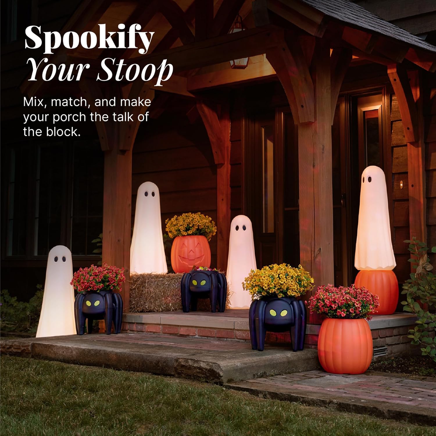 Thumbnail 6 de Step2 564299 Spooky Spider Planter, Black Halloween Decor with Glow-in-the-Dark Eyes