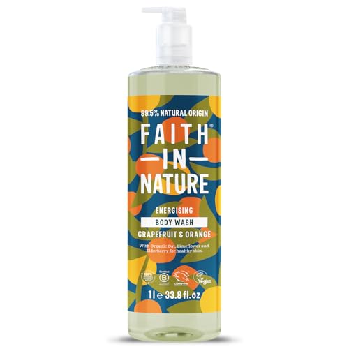 Detalle de Faith In Nature 1L Natural Grapefruit & Orange Body Wash – Invigorating, Vegan & Cruelty-Free