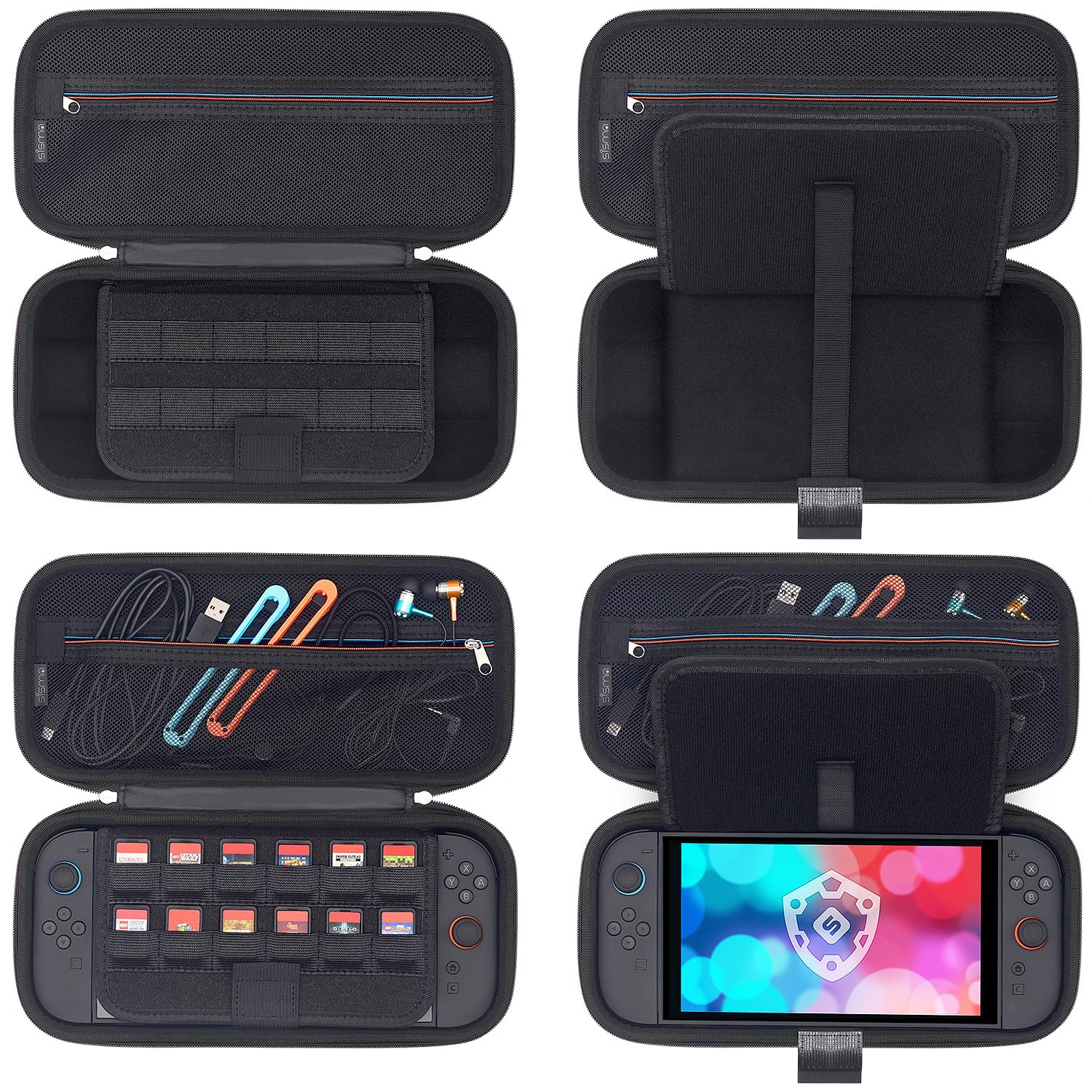 Detalle 2 de Sisma Carrying Case for Nintendo Switch 2 — Slim, Protective Hard Shell with 12 Game Card Holders