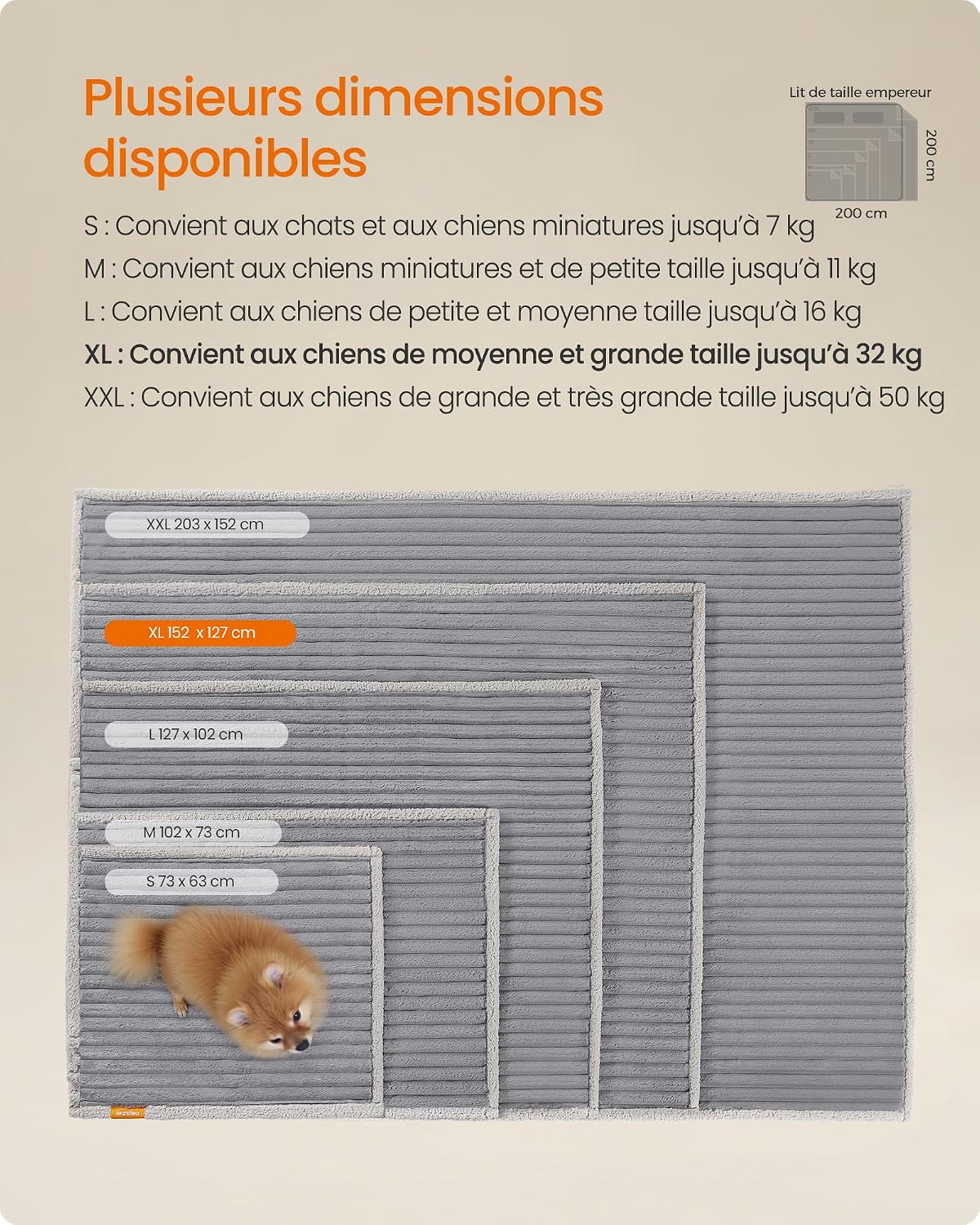 Thumbnail 5 de Feandrea Tapis Chien XL 152 x 127 cm
