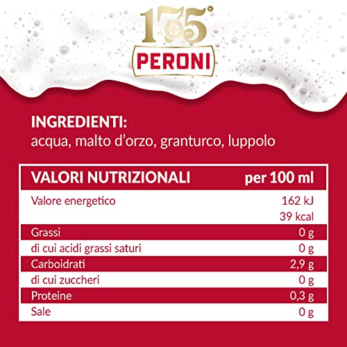 Detalle de Peroni Birra in Cassa da 15 Bottiglie 66 cl – Lager italiana con malto 100% italiano, 4,7% vol