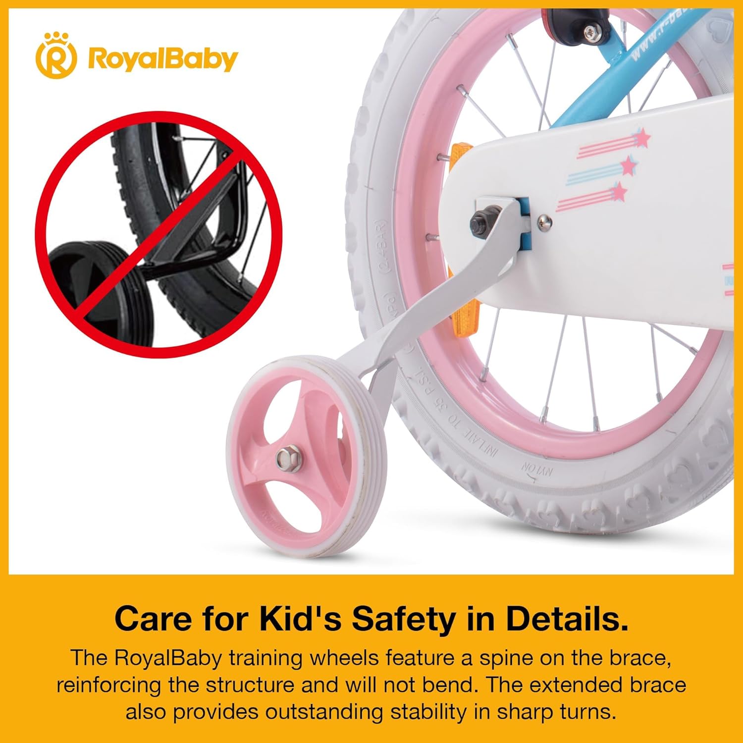 Thumbnail 6 de RoyalBaby Stargirl 14-Inch Kids Bicycle with Training Wheels, Adjustable Seat & Basket (Blue)