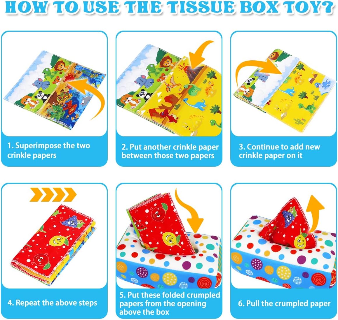 Detalle de Aiduy Baby Toys 6 to 12 Months Tissue Box Montessori Sensory Toy
