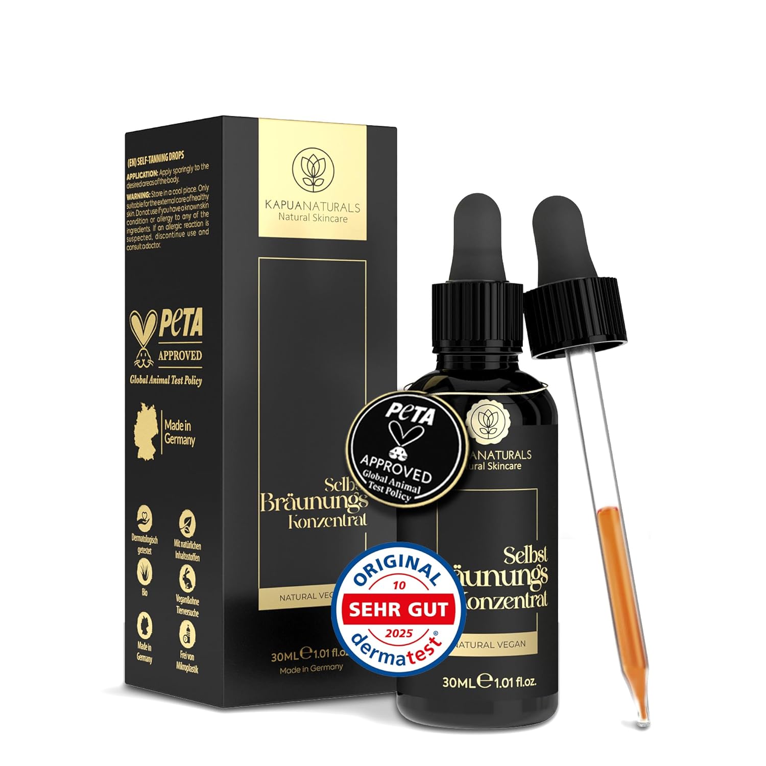 Detalle de Selbstbräuner Gesicht • Self Tanning Drops – 30 ml Konzentrat mit TAN&CARE SYSTEM