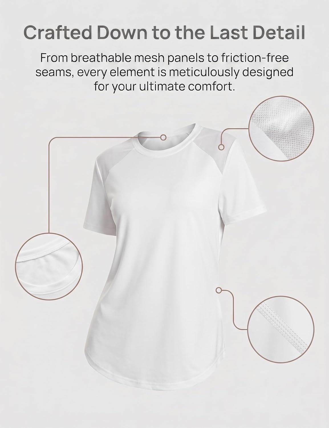 Thumbnail 3 de Tee-shirt de sport femme à dos mesh respirant – ample coupe décontractée, séchage rapide