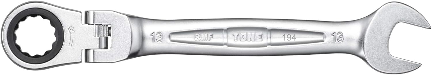 Detalle de トネ(TONE) RMF-13 首振ラチェットめがねレンチ 二面幅13mm・全長154mm