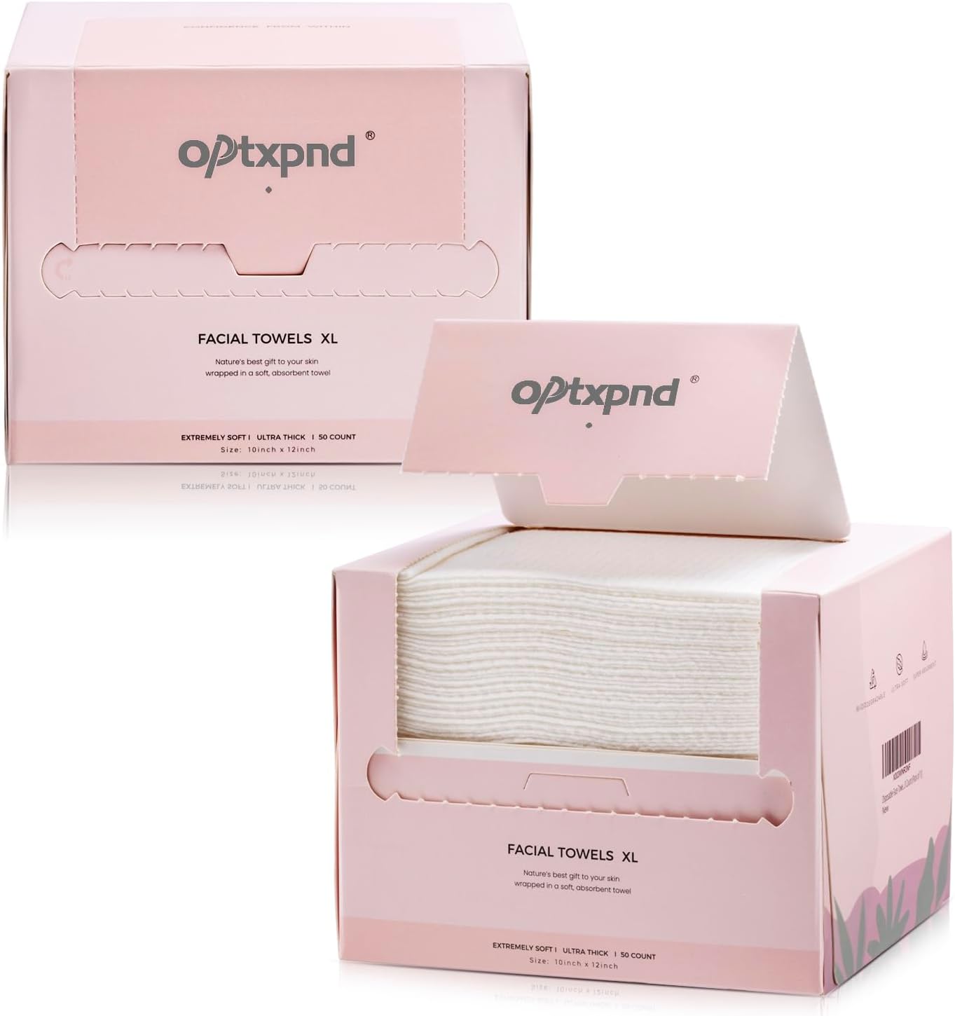 Detalle de 2er Pack Einweg-Gesichtstücher XL – 10 x 12 Zoll, 30% dicker, biologisch abbaubar