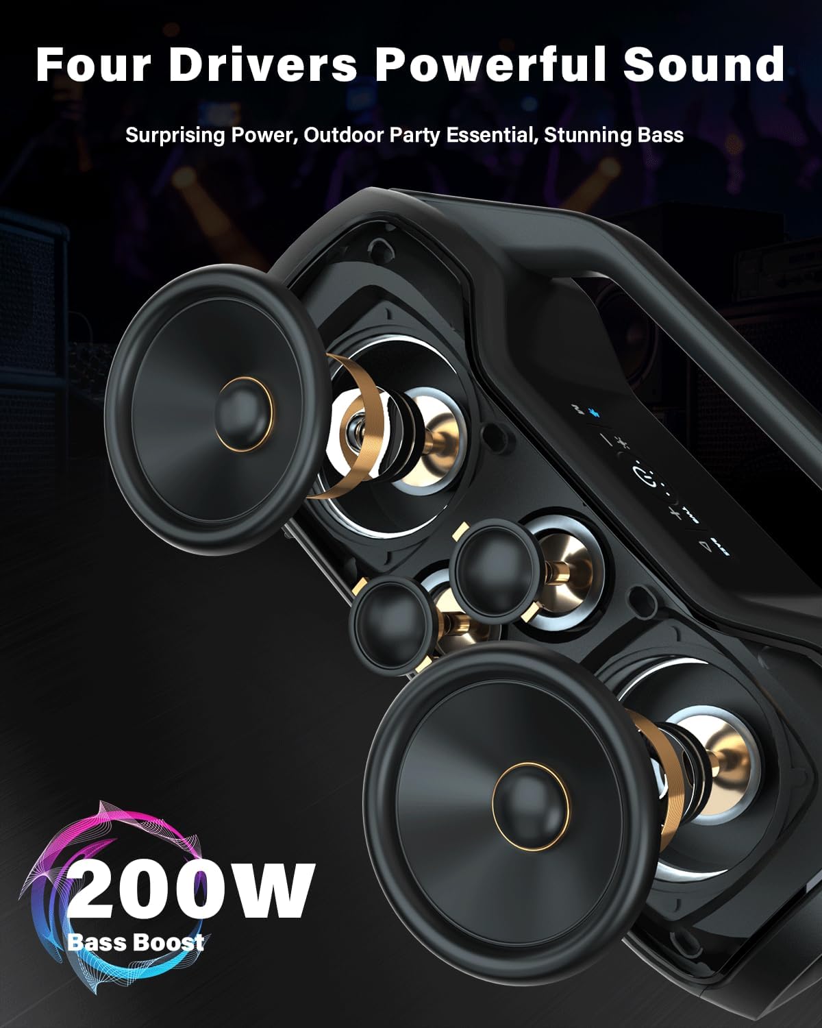 Thumbnail 2 de Portable Bluetooth Speaker Wireless with 200W Peak Power and DSP‑Enhanced Sound