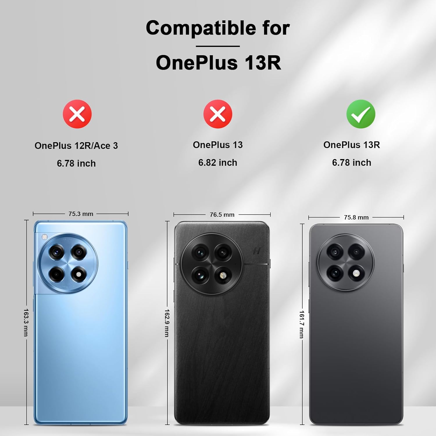 Thumbnail 1 de Jasonyu Leder-Fliphülle für OnePlus 13R 5G – magnetische Kamera-/Kartenhülle mit Standfunktion