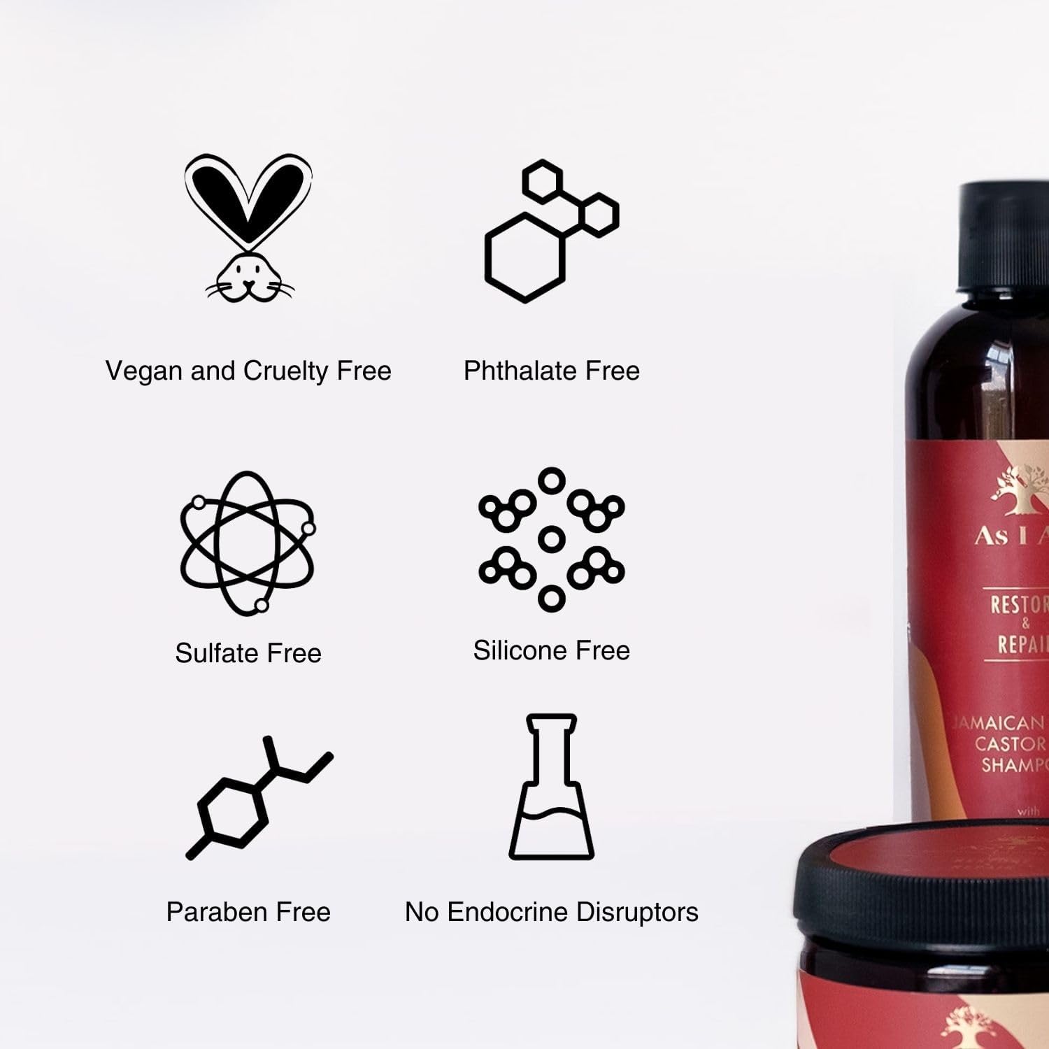 Detalle 2 de AS I AM Jamaican Black Castor Oil Shampoo (355ml) — sulphate-free cleanser for curls