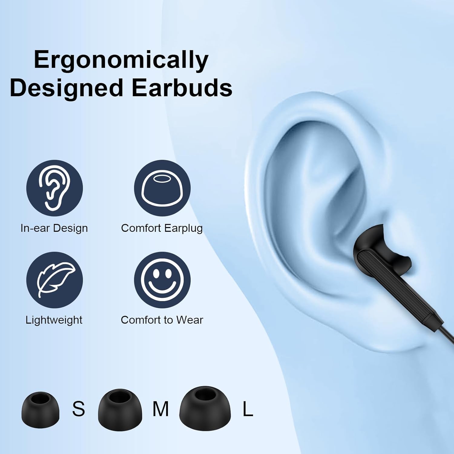 Thumbnail 1 de USB-C Wired In-Ear Earphones with Mic, Volume Control & Remote for Samsung Galaxy, iPhone and More