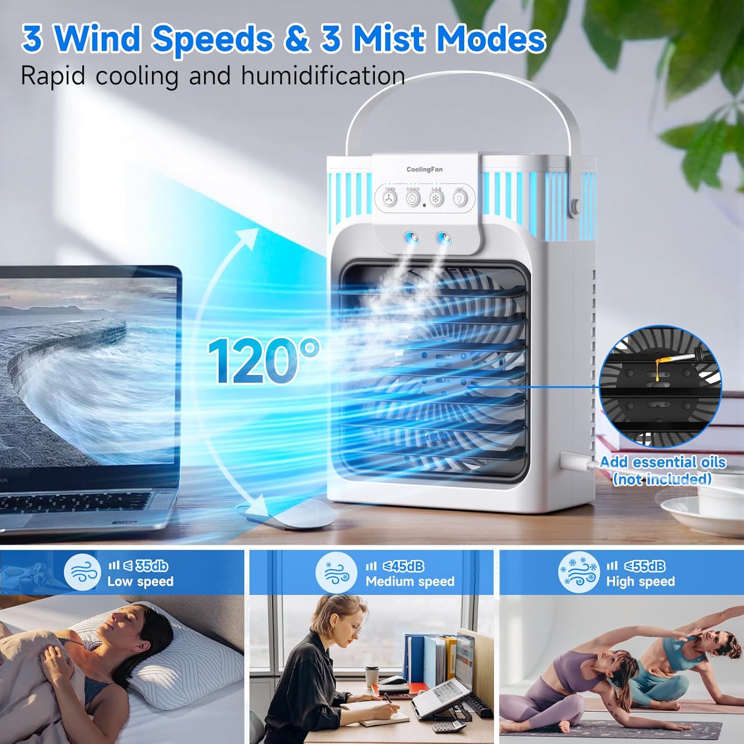 Detalle de XTTANK 1200ml Portable Mobile Air Conditioner: 5-in-1 Personal Cooler