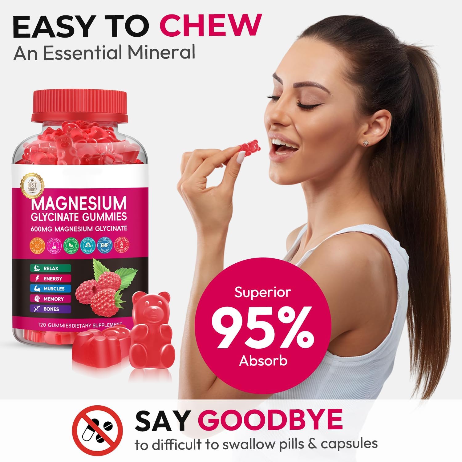 Detalle 1 de Magnesium Glycinate Gummies 600 mg