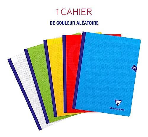 Detalle de Clairefontaine 309341C Cahier Grand Carreaux 24x32, 192 feuillets – Papier Velouté 90 g et couverture polyprop transparente