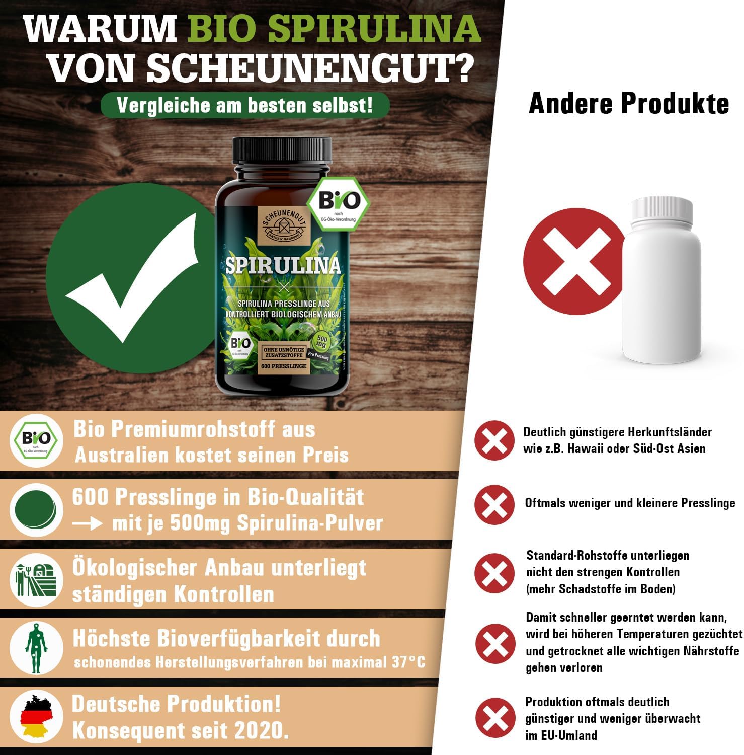 Thumbnail 4 de SCHEUNENGUT® Bio Spirulina 600 Tabletten 6.000mg