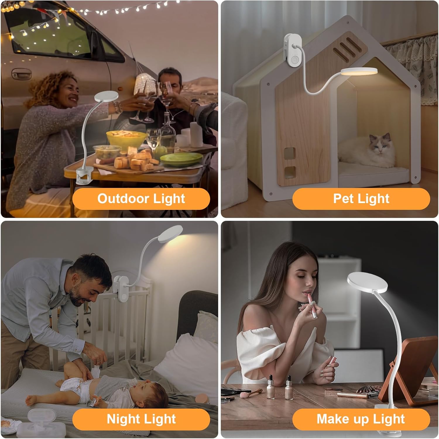 Thumbnail 6 de ZAPLIT 97 LED Akku Leselampe für Bett & Schreibtisch – kabellose Klemmlampe mit USB‑C und 40 cm Schwanenhals