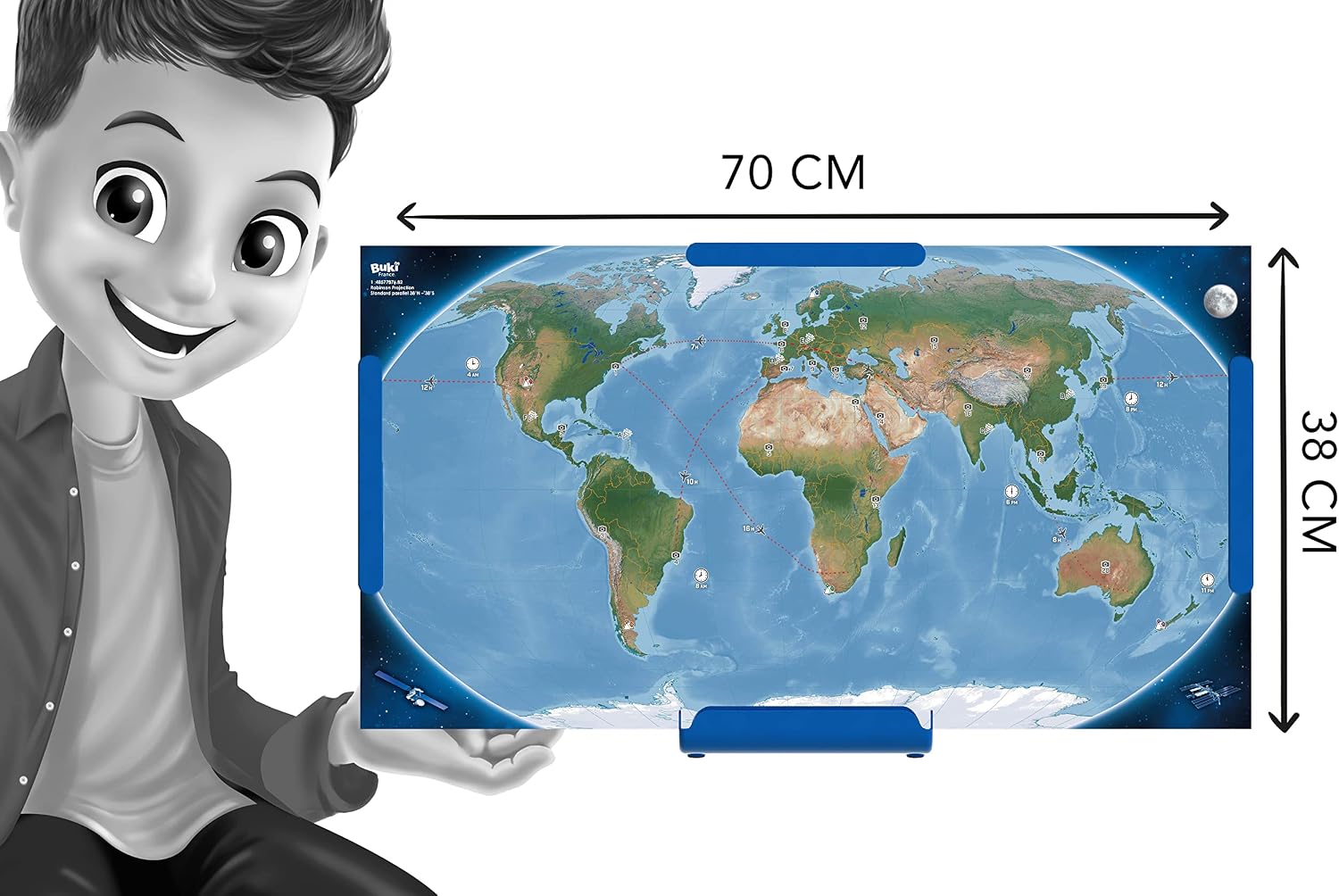 Thumbnail 5 de Buki Planisfero Magnetico 7346IT: Planisfero magnetico 70 x 38 cm per imparare la geografia giocando