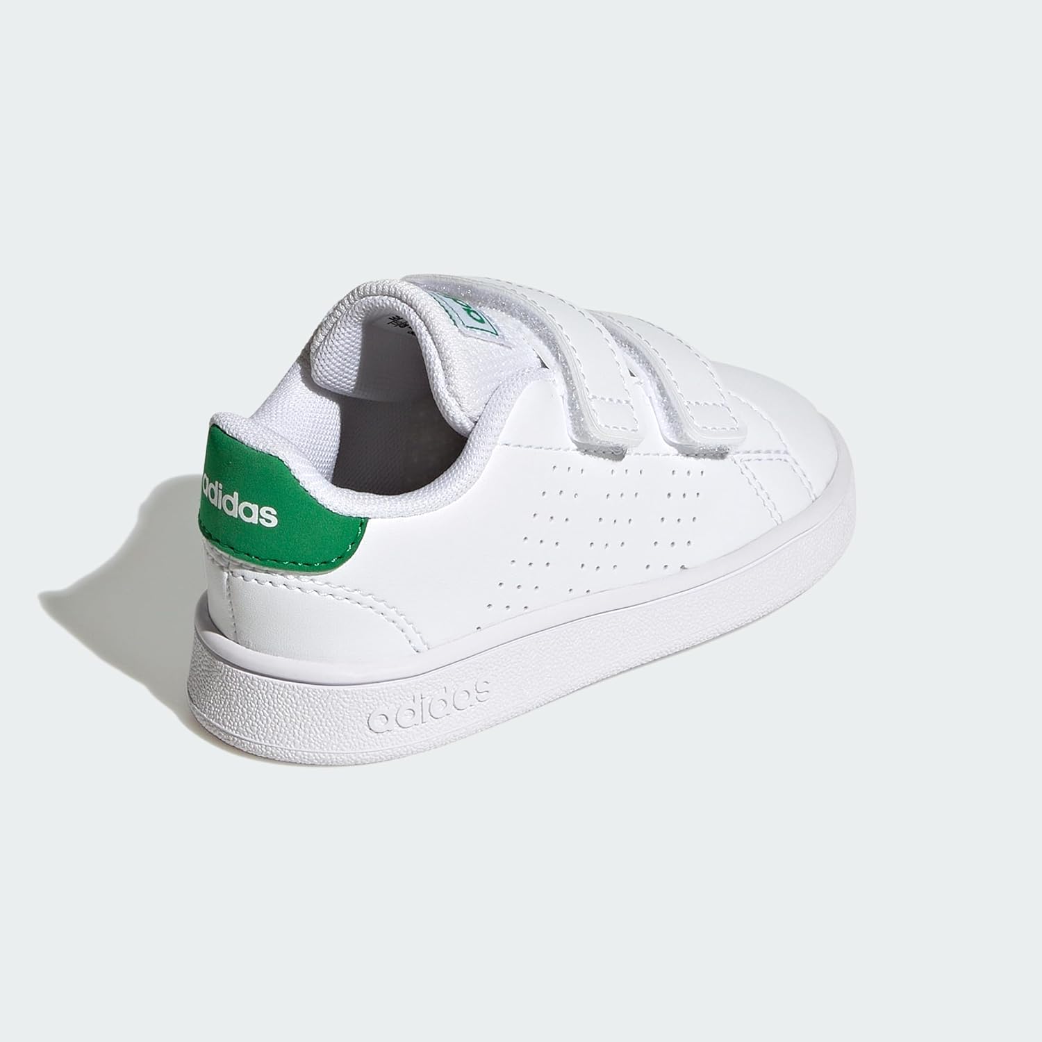 Detalle de adidas Unisex bebé Advantage Lifestyle Court Two Hook-and-Loop Shoes – Cloud White / Green / Core Black, 24 EU