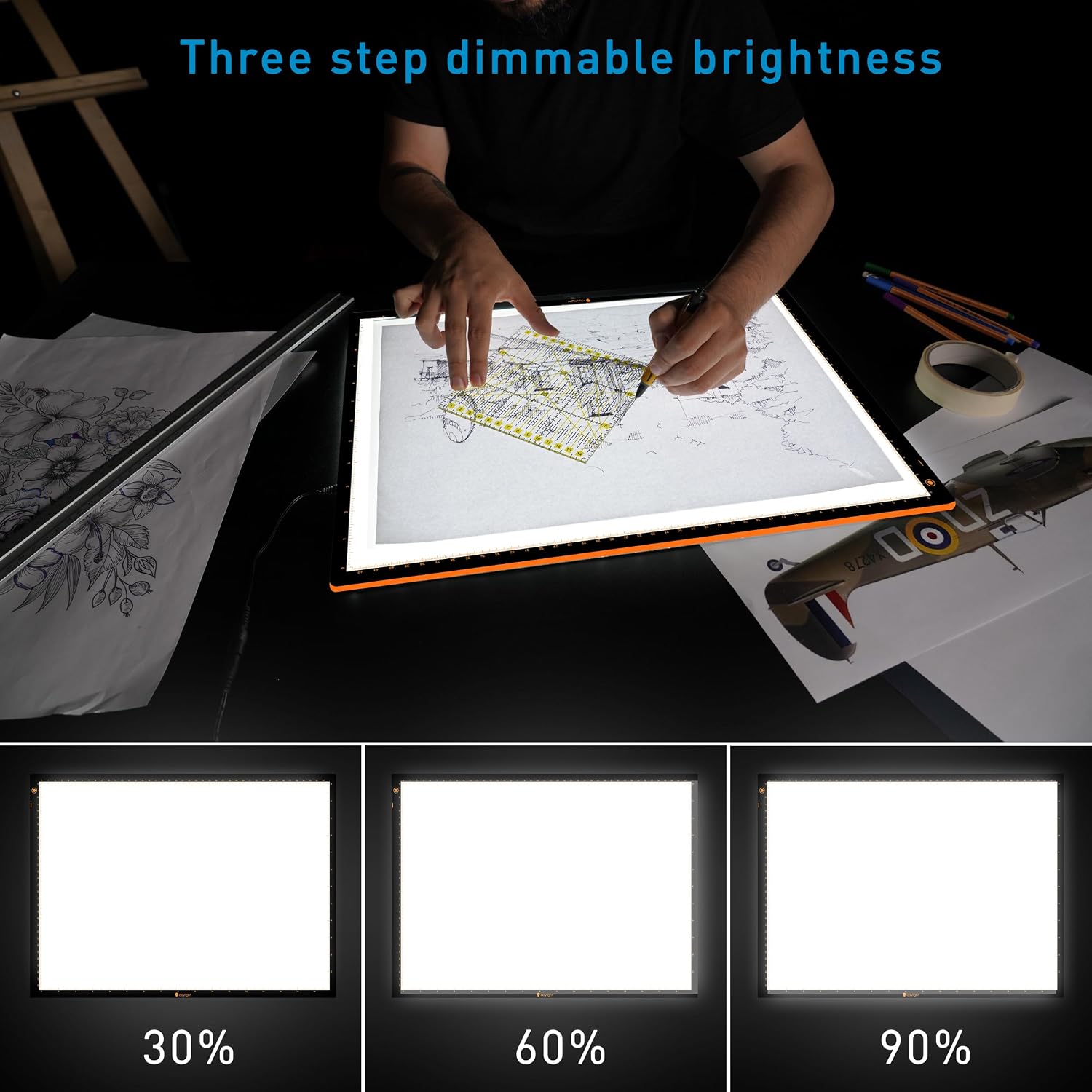 Detalle 2 de Daylight Wafer 3 Light Pad E35153 – podświetlany lightbox A2+ z regulacją LED