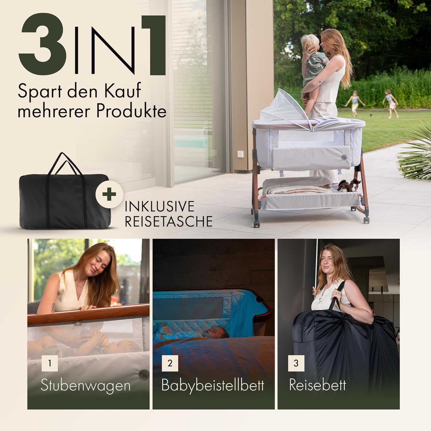 Detalle 2 de KUNU Babybett Beistellbett 4 cm