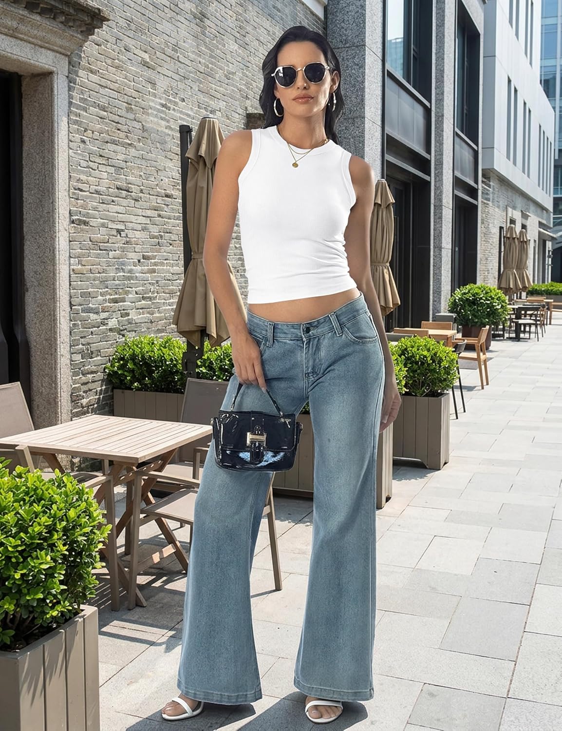 Thumbnail 4 de DUOEASE Canotta Donna Estiva Girocollo – Canottiera Senza Maniche Slim Fit, Crop Top Elegante