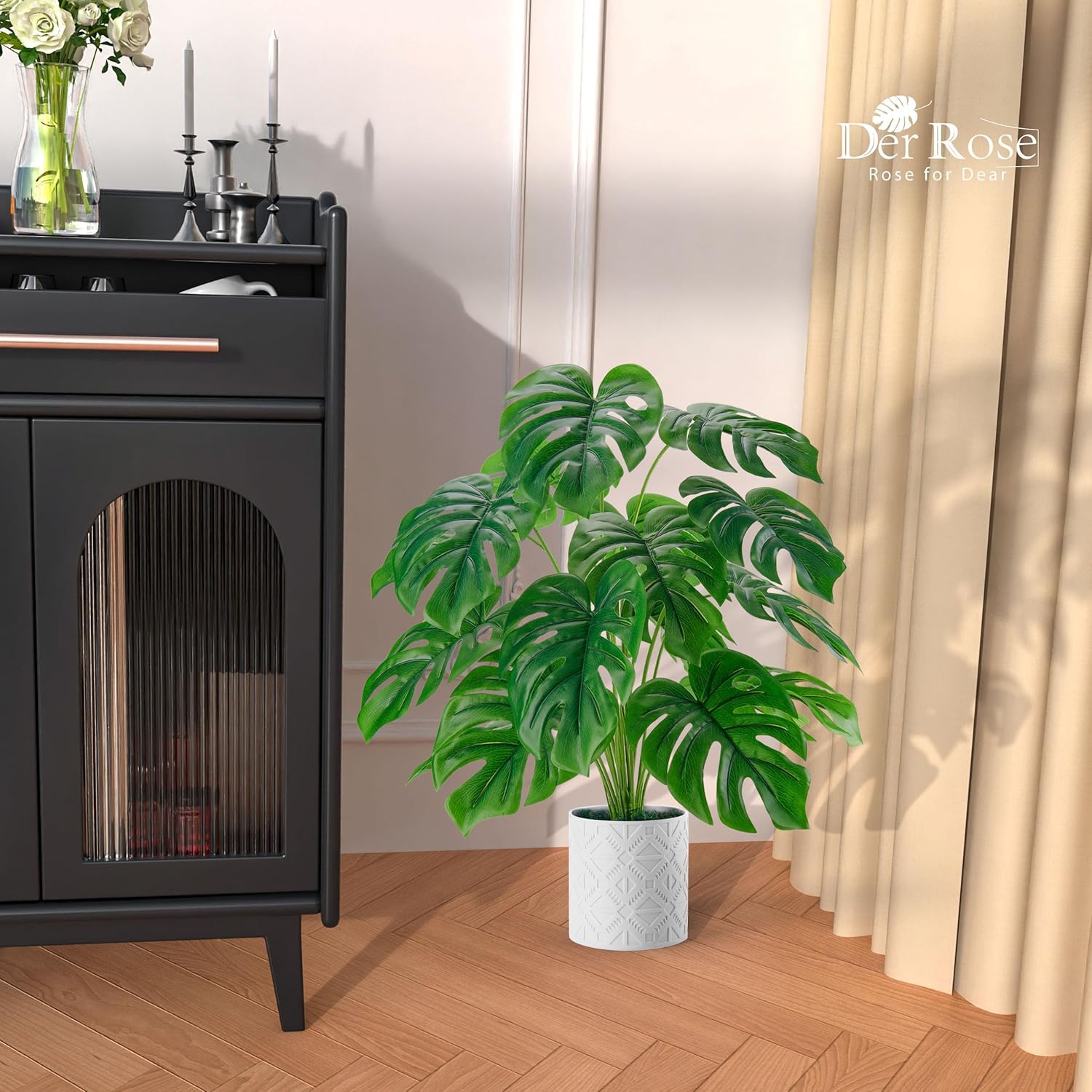 Thumbnail 6 de Der Rose Plantes Artificielles Intérieur Monstera en Pot – 71 cm × 56 cm, Décoration Durable et Facile d’Entretien