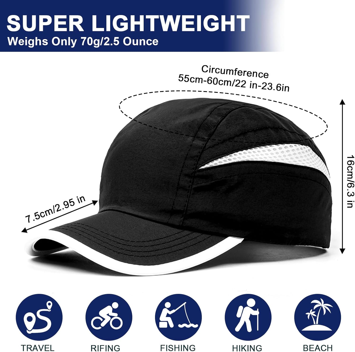 Thumbnail 4 de AYPOW Baseball Cap 2er-Set – Leicht, schnelltrocknend, unisex, atmungsaktiv