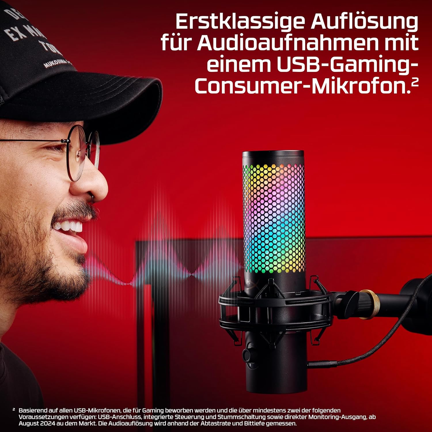 Thumbnail 1 de HyperX QuadCast 2 S USB-Mikrofon mit RGB, Tap-to-Mute und 4 Richtcharakteristiken