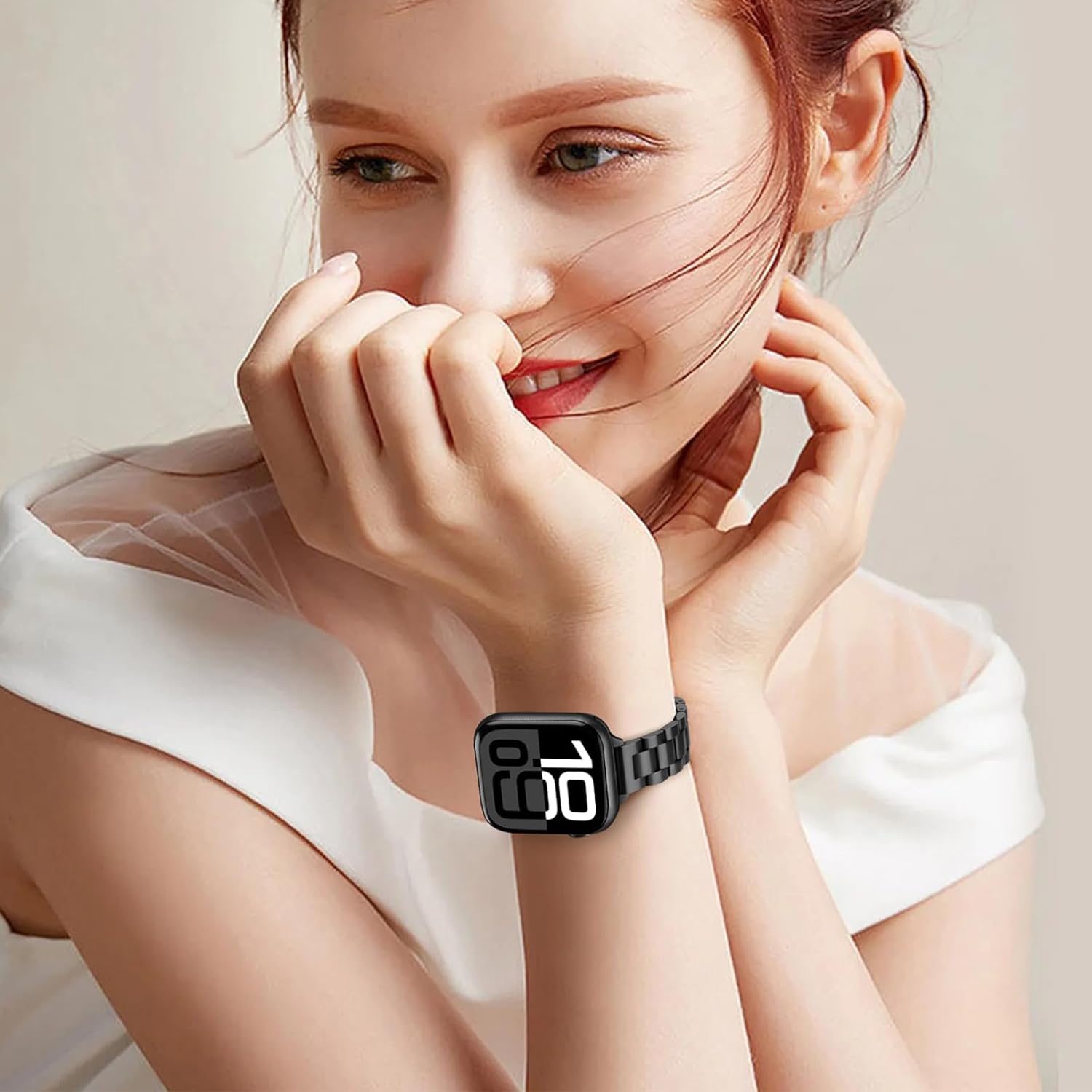 Thumbnail 1 de Anlinser Metallarmband für Apple Watch – Dünnes Edelstahlarmband 14 mm Breite, kompatibel mit 38–42 mm Serien