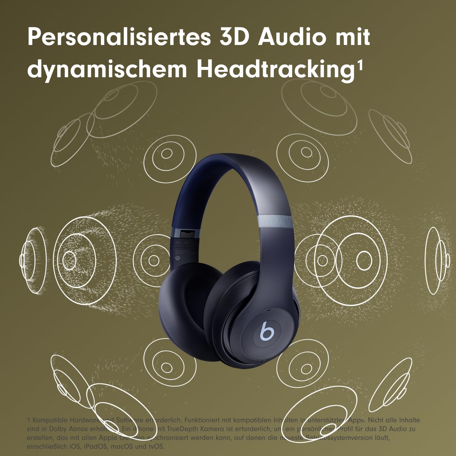 Detalle 2 de Beats Studio Pro kabellose Bluetooth Noise Cancelling Kopfhörer (Navy) mit personalisiertem 3D Audio